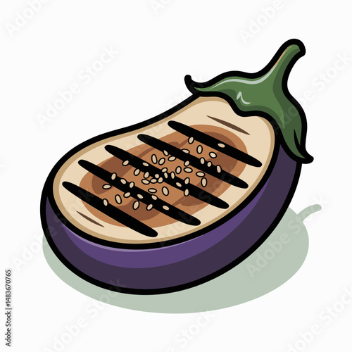 Grilled Miso Eggplant with Sesame and Herbs