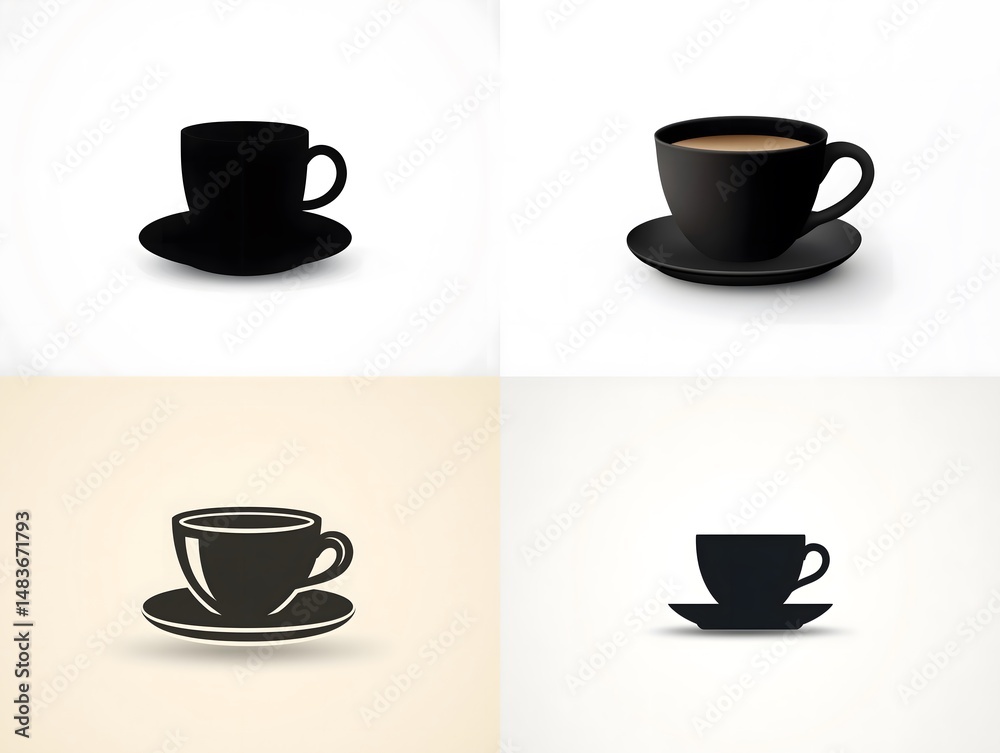 Obraz premium set of coffee cups