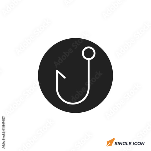 hook icon vector illustration. hook symbol isolated on white background