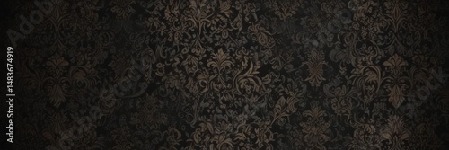 Dark opulent gothic damask wallpaper  Intricate seamless pattern, dark background , scroll, seamless, home