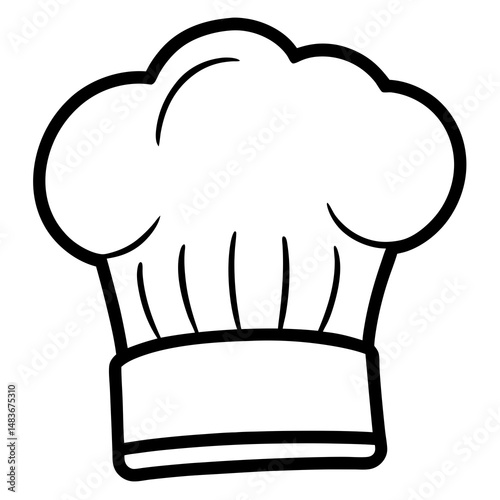 Vector illustration of a chef's hat for culinary, restaurant, and cooking-related projects