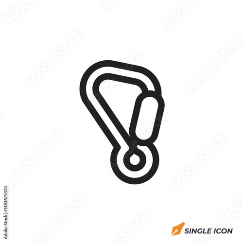 Carabiner icon vector illustration. Carabiner symbol isolated on white background