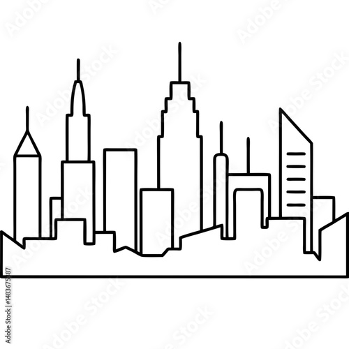 Vector illustration of a city skyline for urban development, real estate, and travel projects