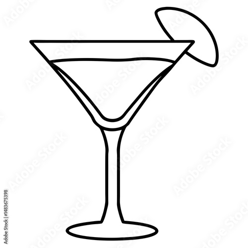 Vector illustration of a cocktail glass for beverage, bar, and party-related projects