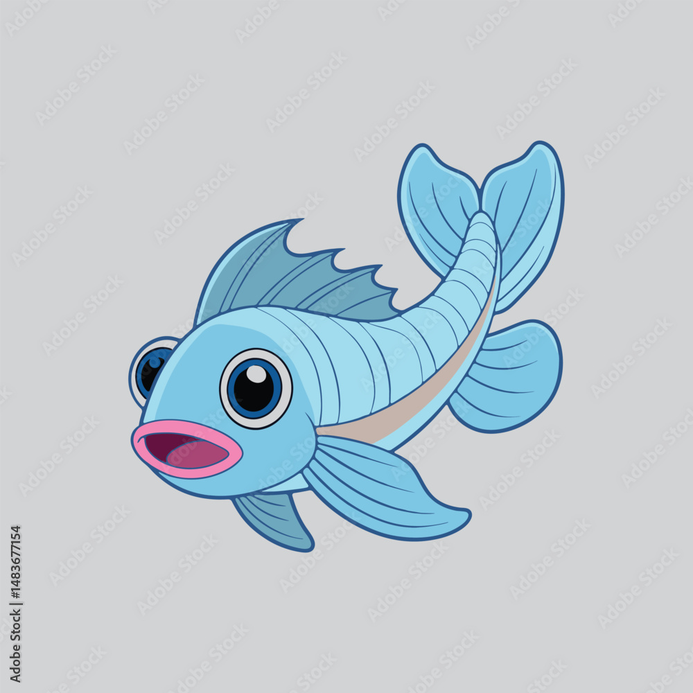 Obraz premium Cartoon Goby Fish Illustration