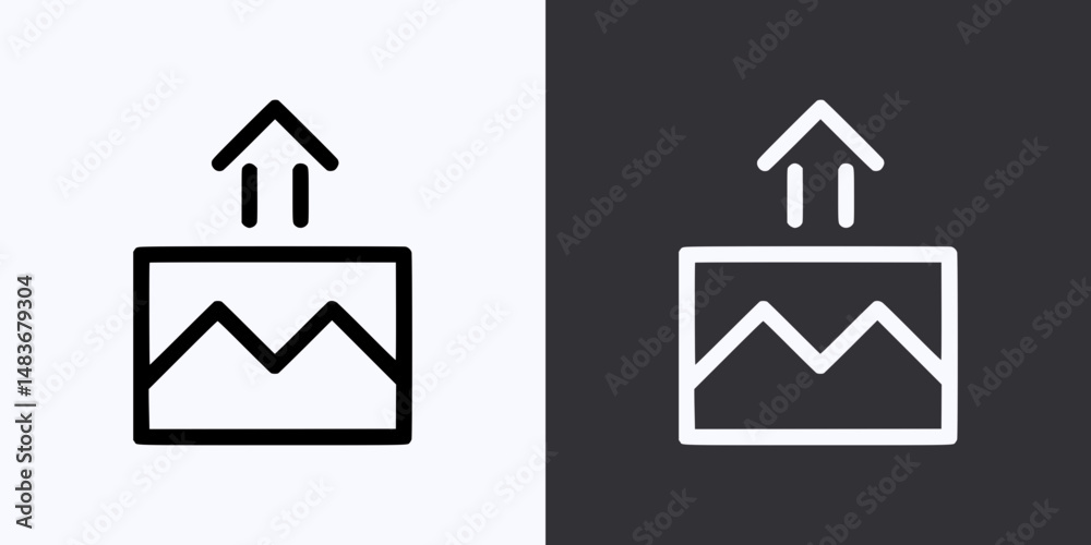 Upload Icon – Vector Outline – Black and White Preview Upload Icon – Vector Outline – Black and White Preview