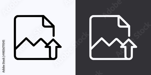 Upload Icon – Vector Outline – Black and White Preview