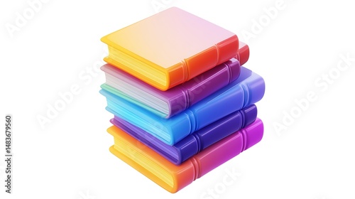 Wallpaper Mural 3d design of closed educational books stacked in various colors and styles for learning concept image Torontodigital.ca