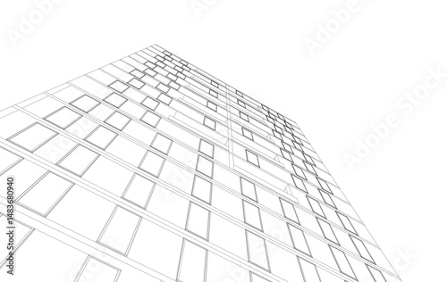 Architectural drawing vector 3d rendering