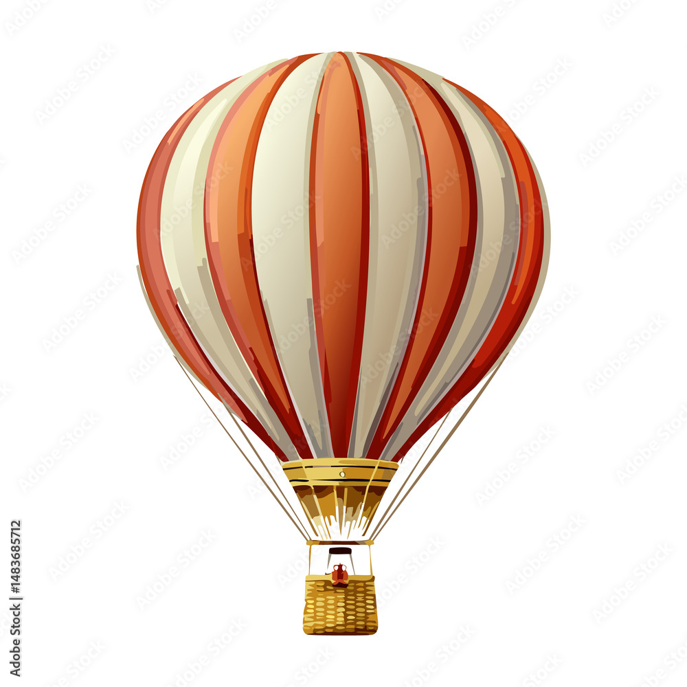 Naklejka premium Colorful hot air balloon in the sky. PNG image, transparent background