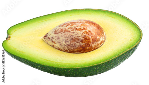 Halved ripe avocado