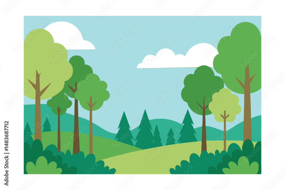 summer landscape with trees summer landscape with trees