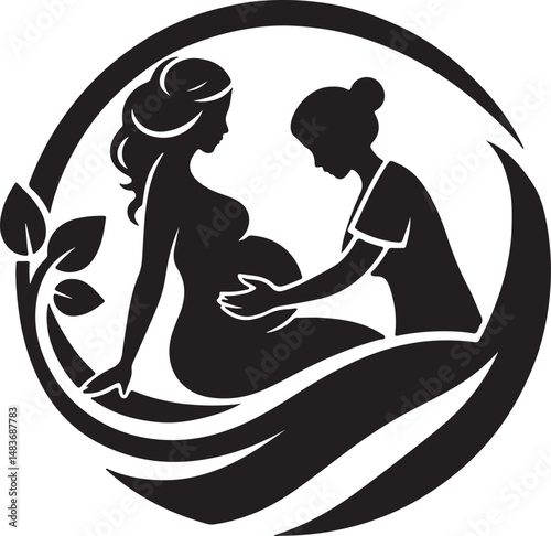 Pregnant Woman in Natural Labor Position new trendy unique 2025