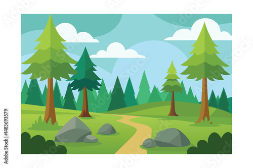 landscape with forest