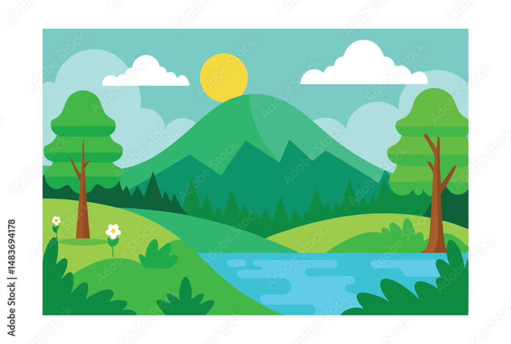 Fototapeta premium mountain landscape with trees