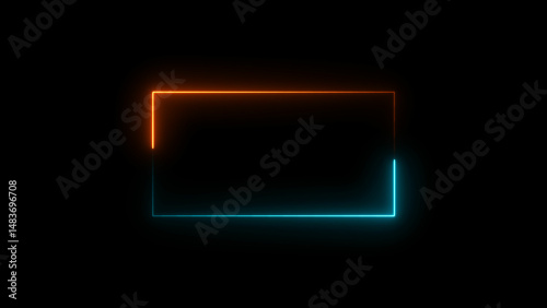 Wallpaper Mural Neon light glowing squire frame seamless loop motion background 4k illustration. Neon rectangle shape background. Torontodigital.ca