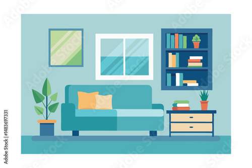 living room interior with sofa