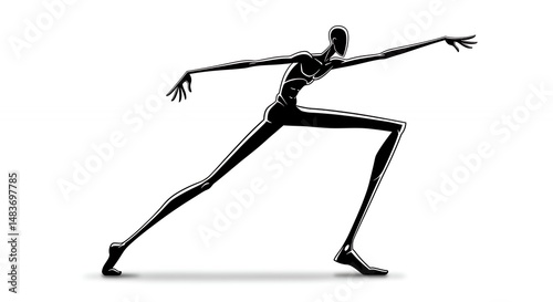 Wallpaper Mural Abstract silhouette figure in dynamic pose Torontodigital.ca