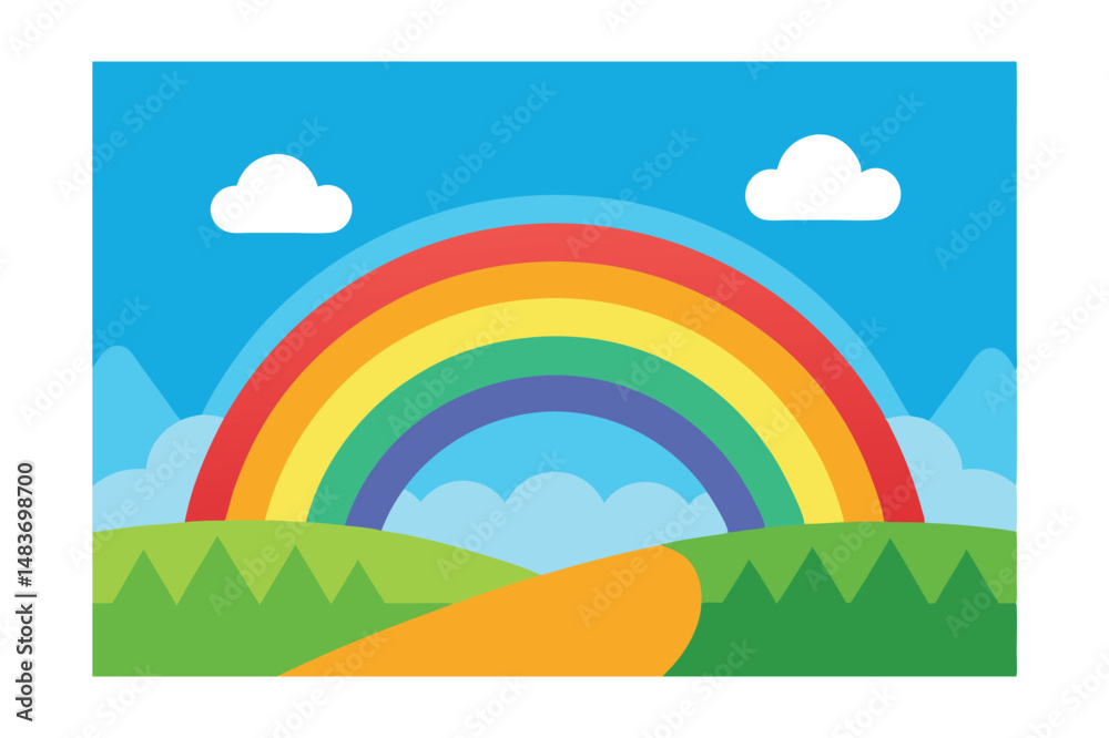 Obraz premium landscape with rainbow