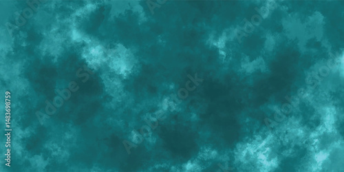 Blended Teal Clouds Floating Lightly in an Abstract Skyscape

