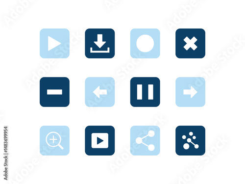 web icons compilation with color . Correction of essential signs and symbols set . Round square icons with popular line style, web and mobile icons. Vector illustration isolated on white background