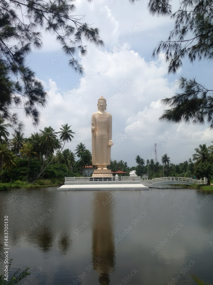 Fototapeta premium A huge Buddha statue in Sri Lanka.