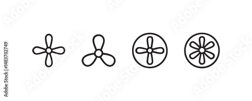 Fan blade and propeller icon collection vector