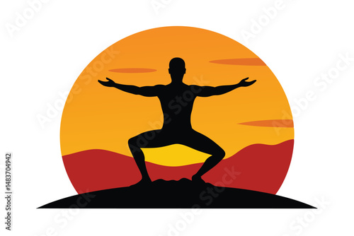 yoga silhouette vector