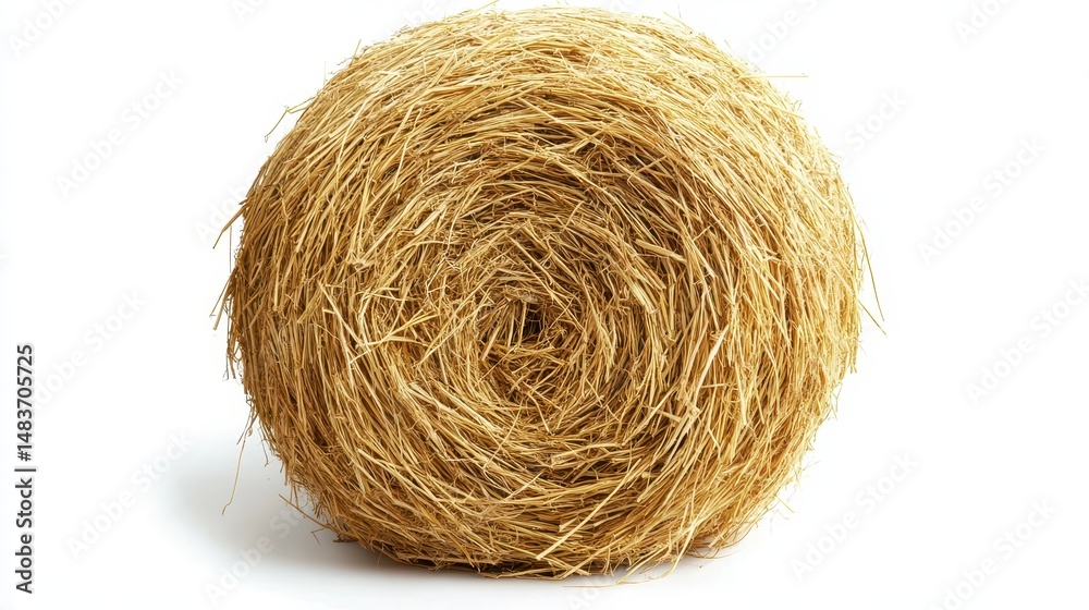Isolated Hay Straw Stack on White Background - Texture of Dry Grass for Agricultural and Nesting Uses Isolated Hay Straw Stack on White Background - Texture of Dry Grass for Agricultural and Nesting Uses