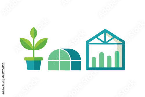 eco house with green leaves