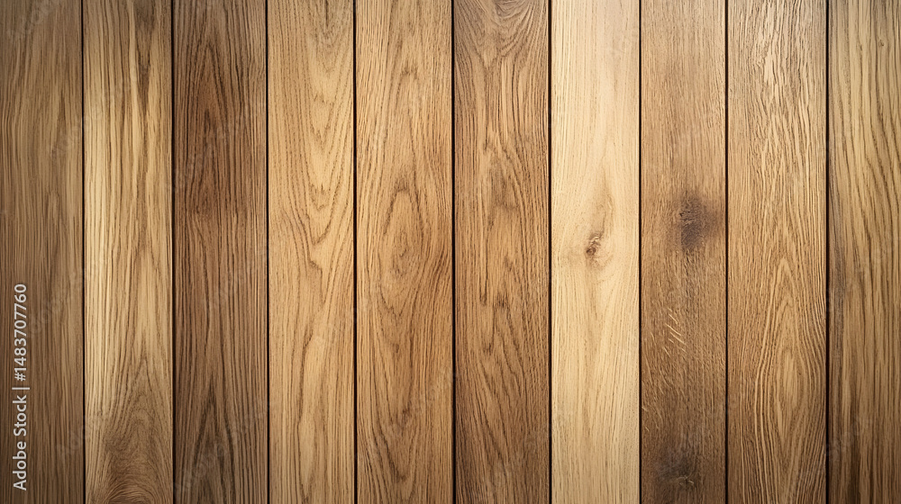 Obraz premium Elegant Wood Paneling: A close-up shot reveals an elegant arrangement of vertical wood panels, showcasing the natural grain and texture of the wood, exuding warmth and sophistication.