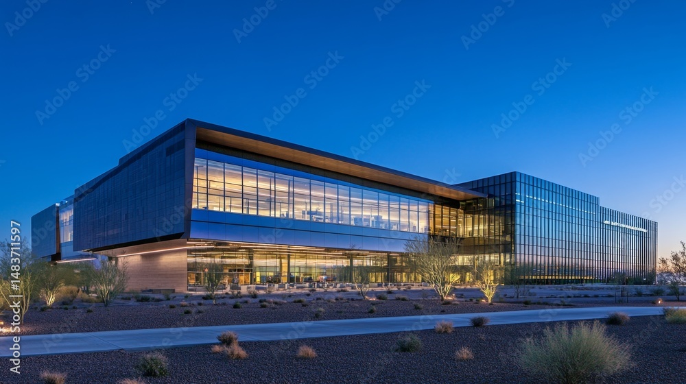 Obraz premium Exploring modern business architecture urban landscape abstract view sleek design corporate environment