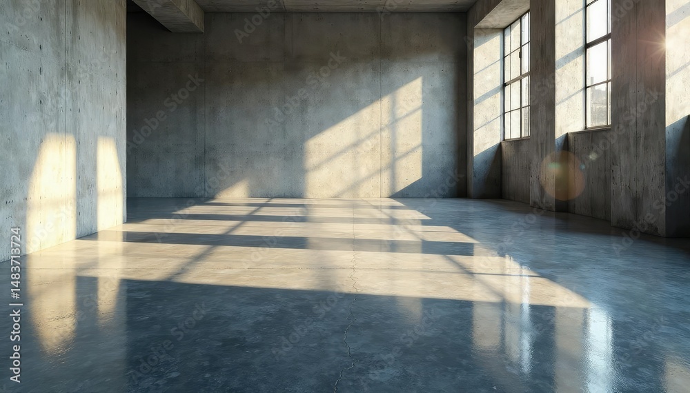 custom made wallpaper toronto digitalPolished concrete floor reflecting light, showing texture and detail , interior, slab