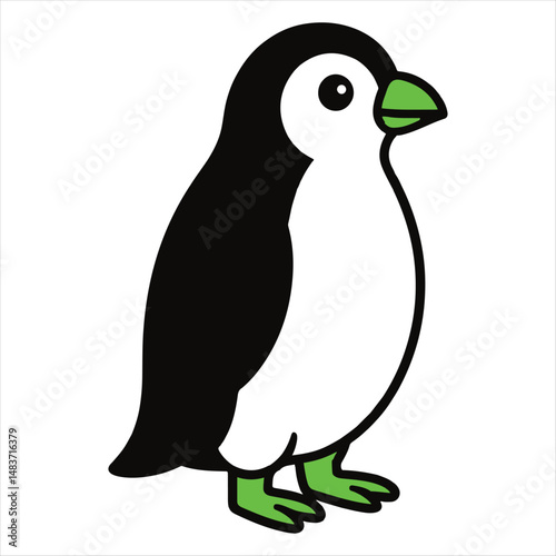 Penguin Vector Illustration | Cute Antarctic Bird Clipart | Winter Animal Character Design

