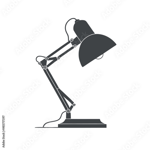 Adjustable Gray Desk Lamp Icon Illustration Design Element