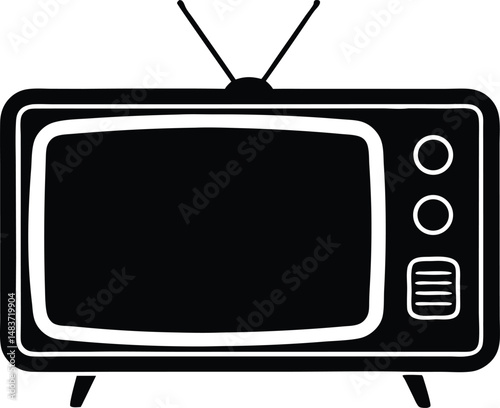 television silhouette vector, tv icon