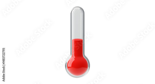 Red Thermometer Temperature Gauge  Measurement on white background