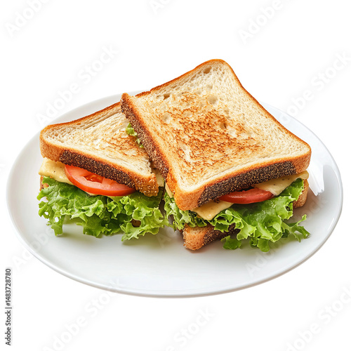 delicious sandwich on plate with fresh ingredients
