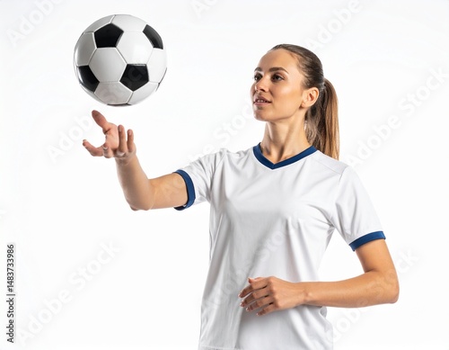 Giovanni donne giocano con il pallone da calciol