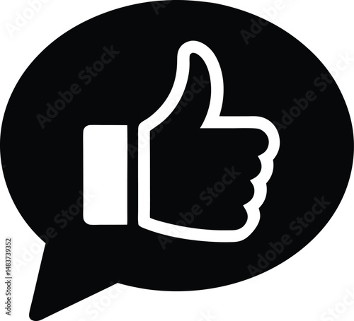 chat thumbs up icon vector illustration