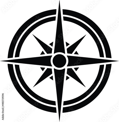 compass navigation direction icon vector illustration