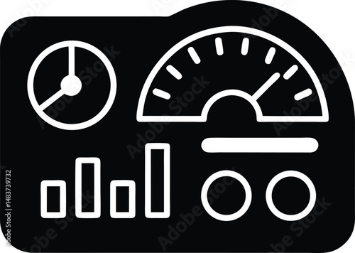 dashboard with metrics widgets icon vector illustration