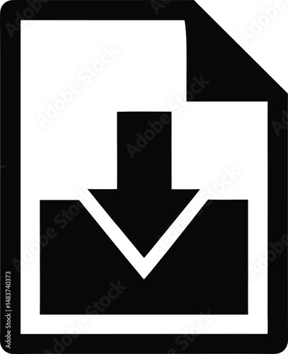file download arrow icon vector illustration