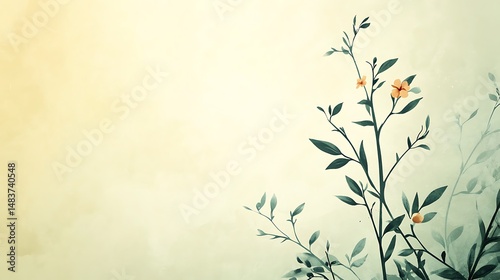 Delicate floral branch, soft hues (2)