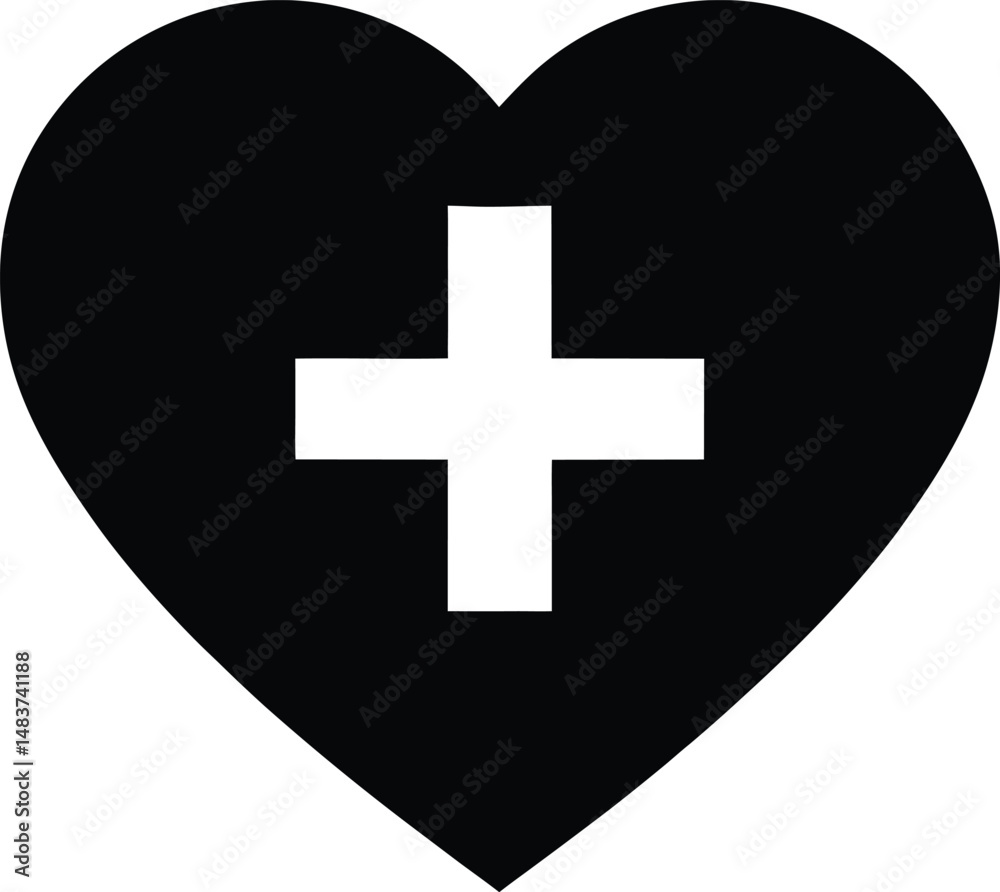 Heart Cross Medical Icon Vector Illustration Heart Cross Medical Icon Vector Illustration