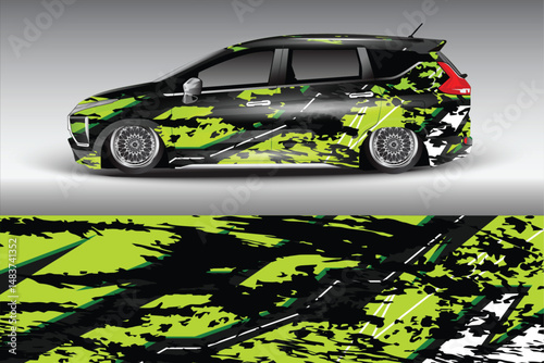 Stylish modified car with vibrant green graphics (2)
