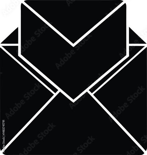 mail envelope with paper icon vector illustration