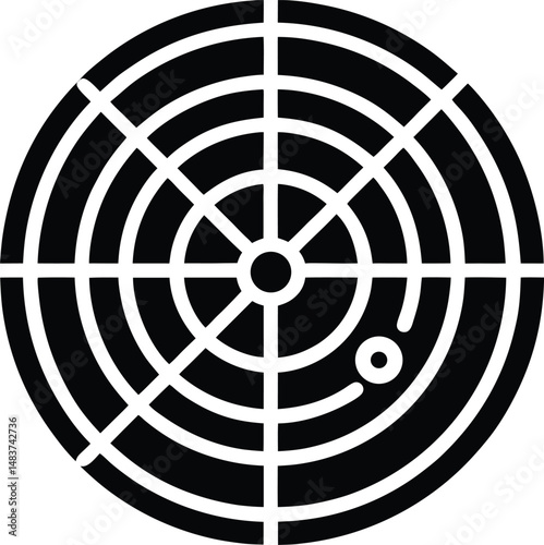 radar scanning screen icon vector illustration