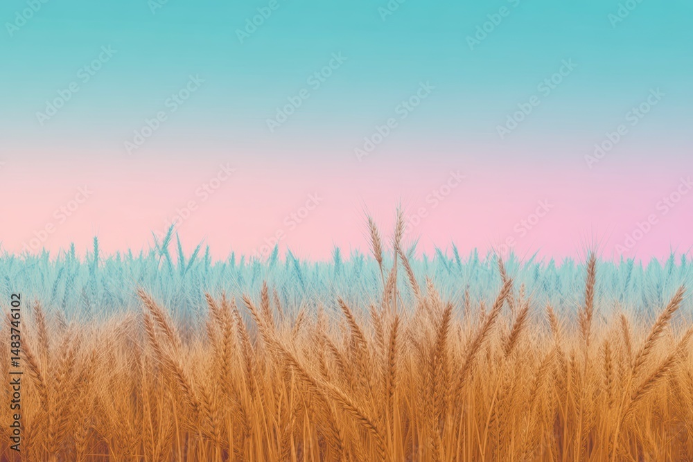 Fototapeta premium Pastel Wheat Field Gradient Background