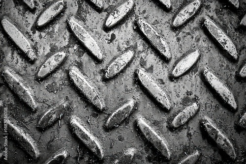 High Contrast Aluminum Tread Plate Background with Textured Surface Ideal for Industrial and Modern Design Projects